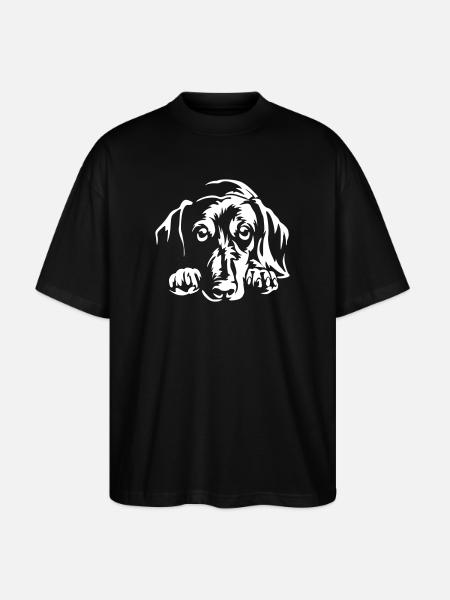 Dachshund "Black Edition" - Stanley/Stella Oversized Unisex Organic T-shirt Blaster 2.0 - black