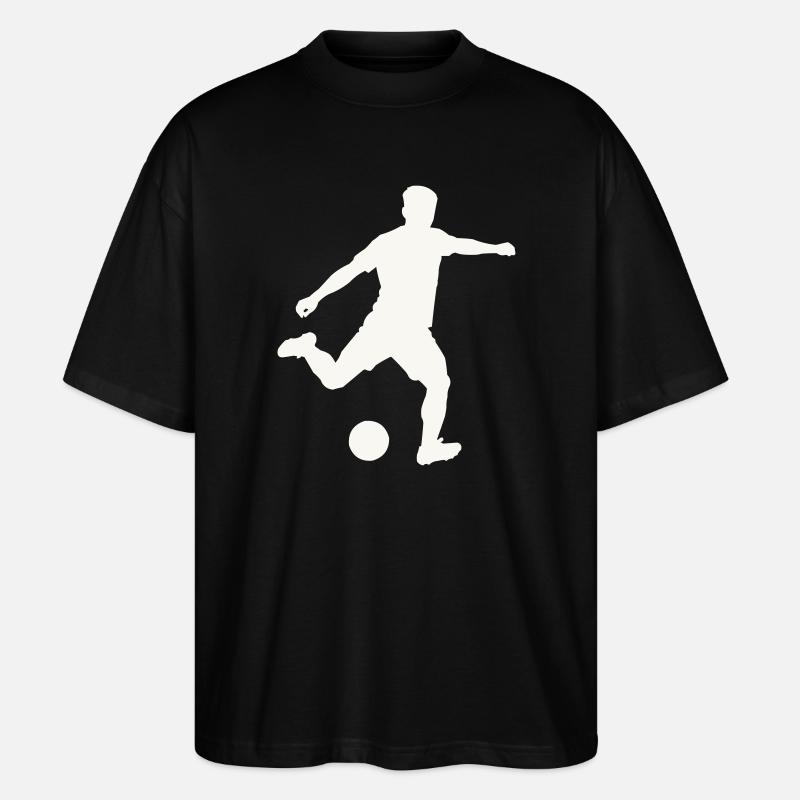 Kicker-Silhouette in Bewegung - Stanley/Stella Oversized Unisex Bio T-Shirt Blaster 2.0 - Schwarz