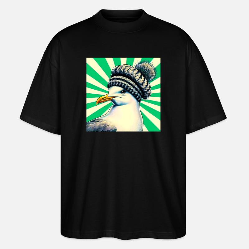 Möwe - Stanley/Stella Oversized Unisex Bio T-Shirt Blaster 2.0 - Schwarz