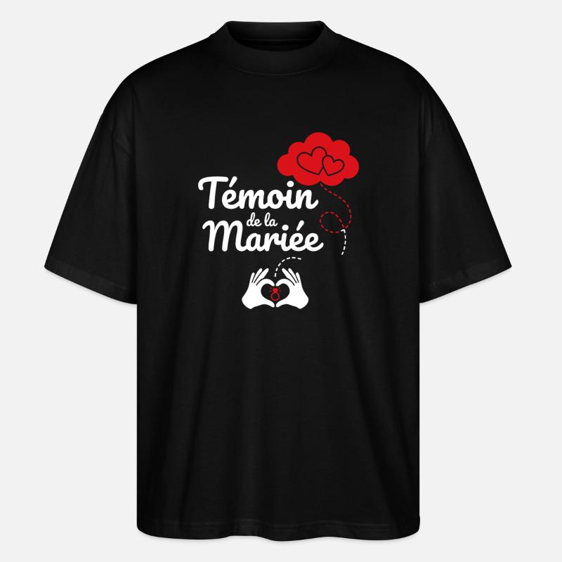 Témoin de la Mariée - T-shirt bio Blaster 2.0 coupe oversize Stanley/Stella Unisexe - noir