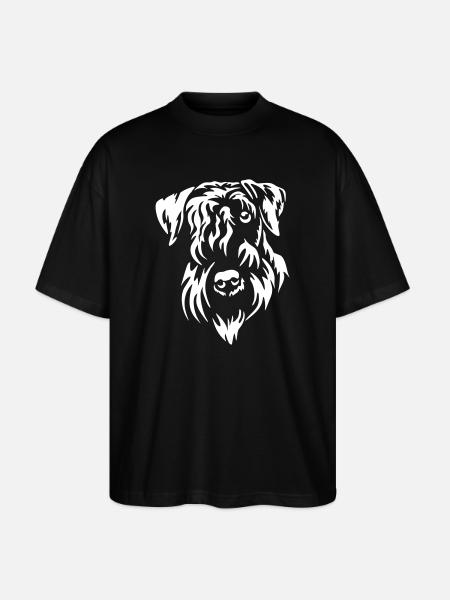 Cesky Terrier Kopf "Black Edition" - Stanley/Stella Oversized Unisex Bio T-Shirt Blaster 2.0 - Schwarz