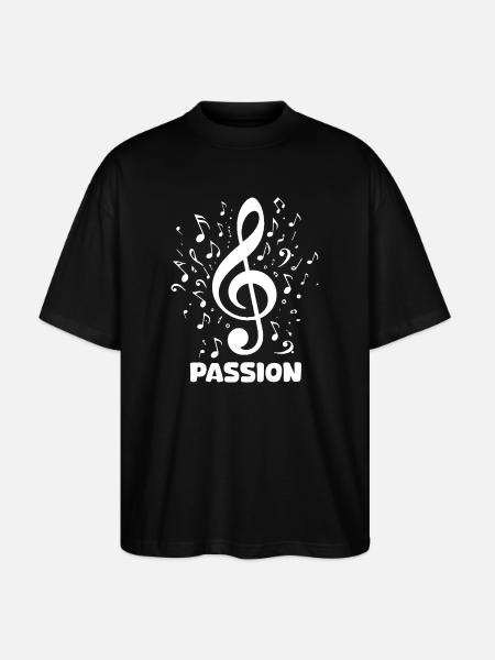 PASSION clef music design - Stanley/Stella Oversized Unisex Organic T-shirt Blaster 2.0 - black