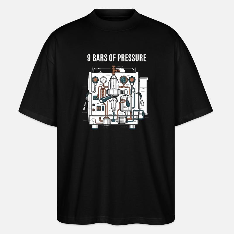 Coffee Pressure - Stanley/Stella Oversized Unisex Bio T-Shirt Blaster 2.0 - Schwarz