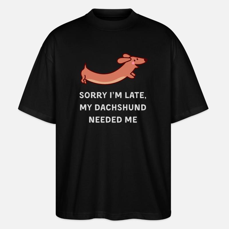 Dachshund Delay - Stanley/Stella Oversized Unisex Organic T-shirt Blaster 2.0 - black