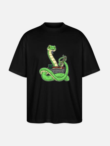 Snake Cook Ramen Cooking - Stanley/Stella Oversized Unisex Organic T-shirt Blaster 2.0 - black