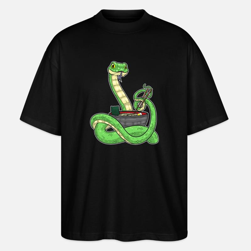 Schlange Koch Ramen Kochen - Stanley/Stella Oversized Unisex Bio T-Shirt Blaster 2.0 - Schwarz