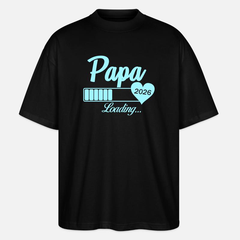 Papa Loading 2026 Herz - Stanley/Stella Oversized Unisex Bio T-Shirt Blaster 2.0 - Schwarz