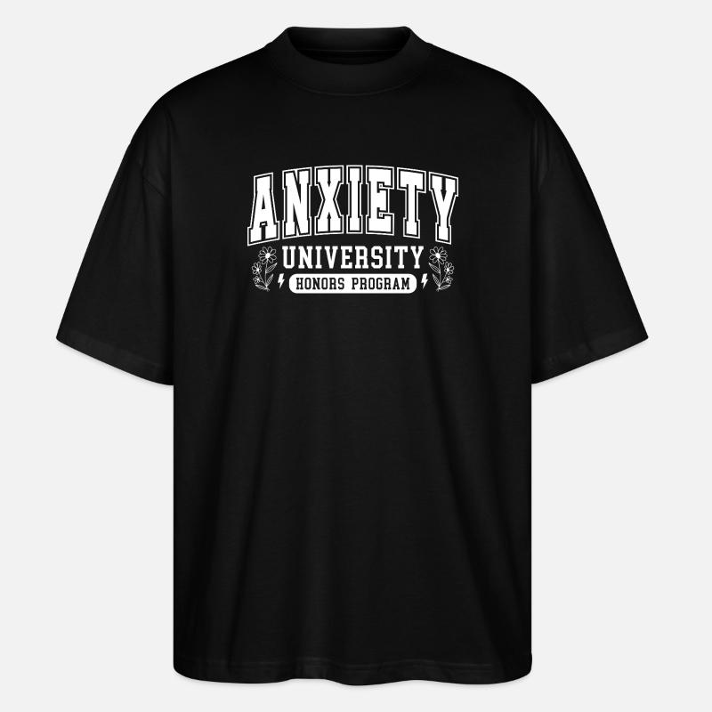 Angst Universität Honors Logo Geschenk - Stanley/Stella Oversized Unisex Bio T-Shirt Blaster 2.0 - Schwarz