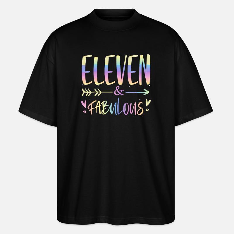 Eleven & Fabulous Rainbow Script - Stanley/Stella Oversized Unisex Bio T-Shirt Blaster 2.0 - Schwarz
