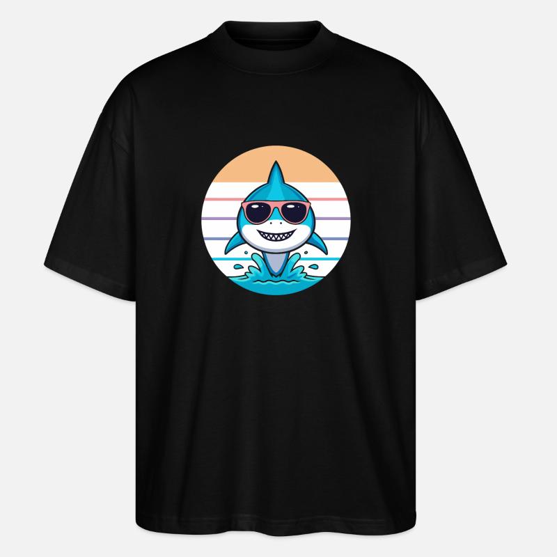 Requin pastel lunettes de soleil - T-shirt bio Blaster 2.0 coupe oversize Stanley/Stella Unisexe - noir
