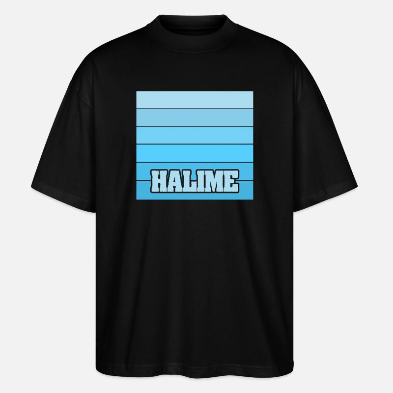 Halime als Maedchenname - Stanley/Stella Oversized Unisex Bio T-Shirt Blaster 2.0 - Schwarz
