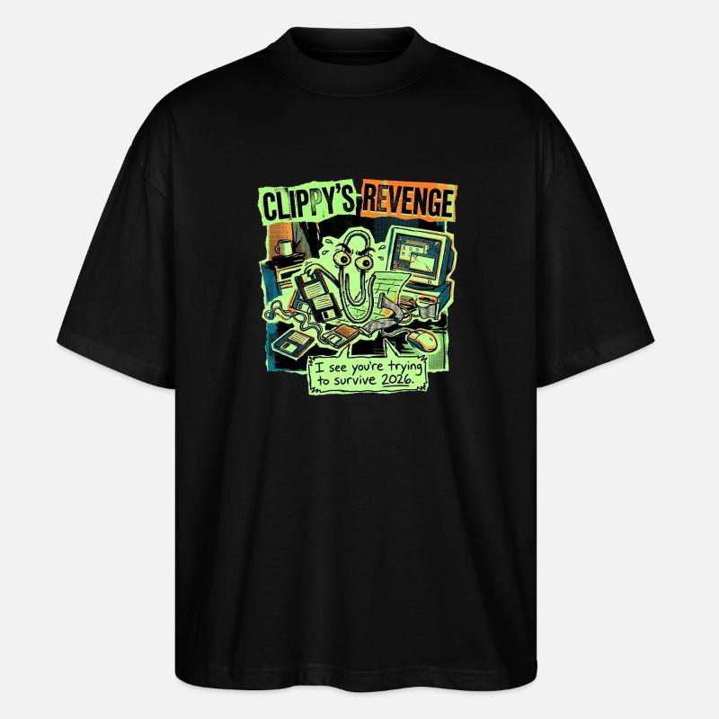 Revanche Clippy - T-shirt bio Blaster 2.0 coupe oversize Stanley/Stella Unisexe - noir