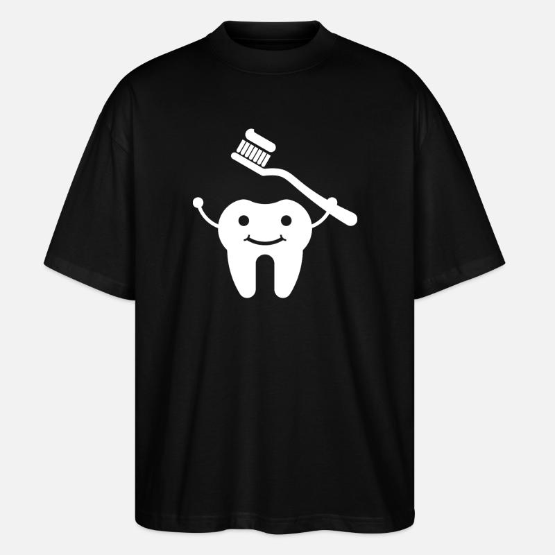 Dent avec brosse à dents - T-shirt bio Blaster 2.0 coupe oversize Stanley/Stella Unisexe - noir