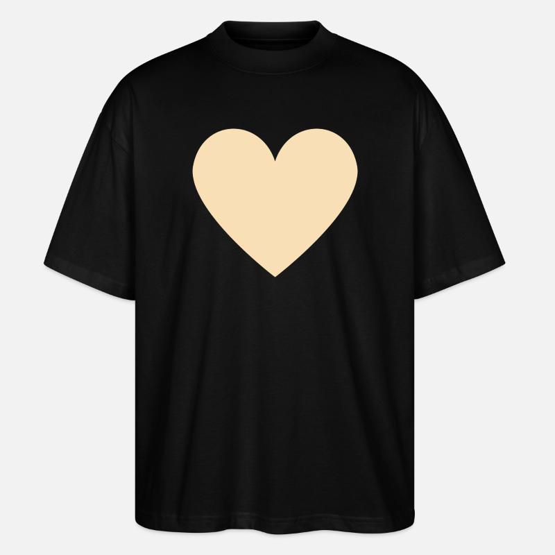 Beiges Herz - minimalistischer Look - Stanley/Stella Oversized Unisex Bio T-Shirt Blaster 2.0 - Schwarz