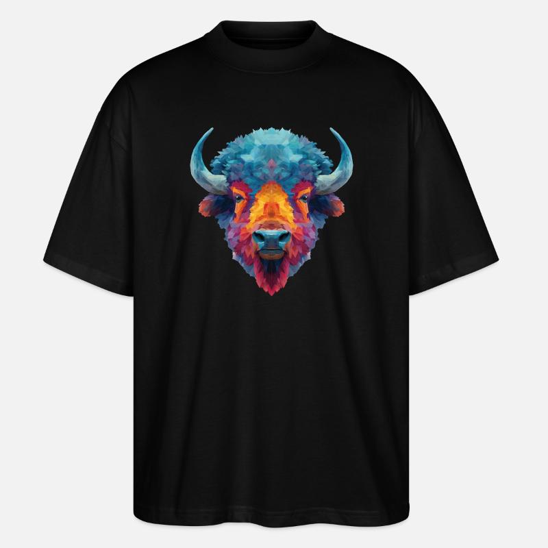 Bison - Stanley/Stella Oversized Unisex Organic T-shirt Blaster 2.0 - black