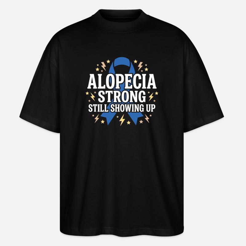 Alopezie-bewusstsein Alopecia Areata Haarausfall - Stanley/Stella Oversized Unisex Bio T-Shirt Blaster 2.0 - Schwarz