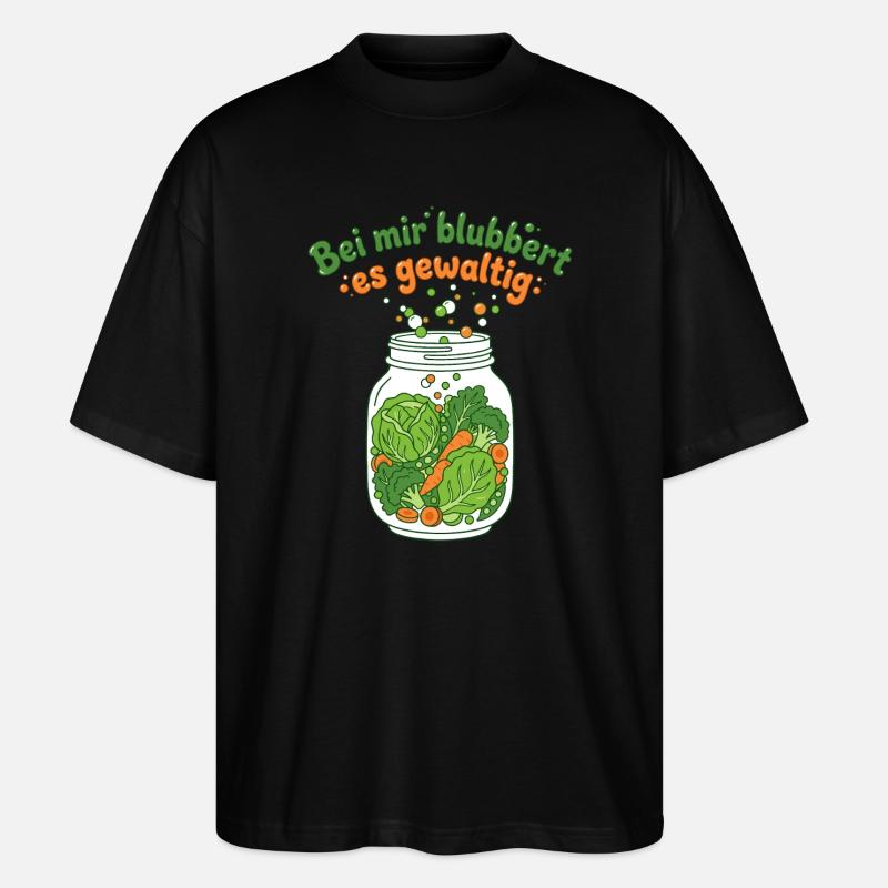 Fermentation Vegetable Mason Jar Bubbling - Stanley/Stella Oversized Unisex Organic T-shirt Blaster 2.0 - black