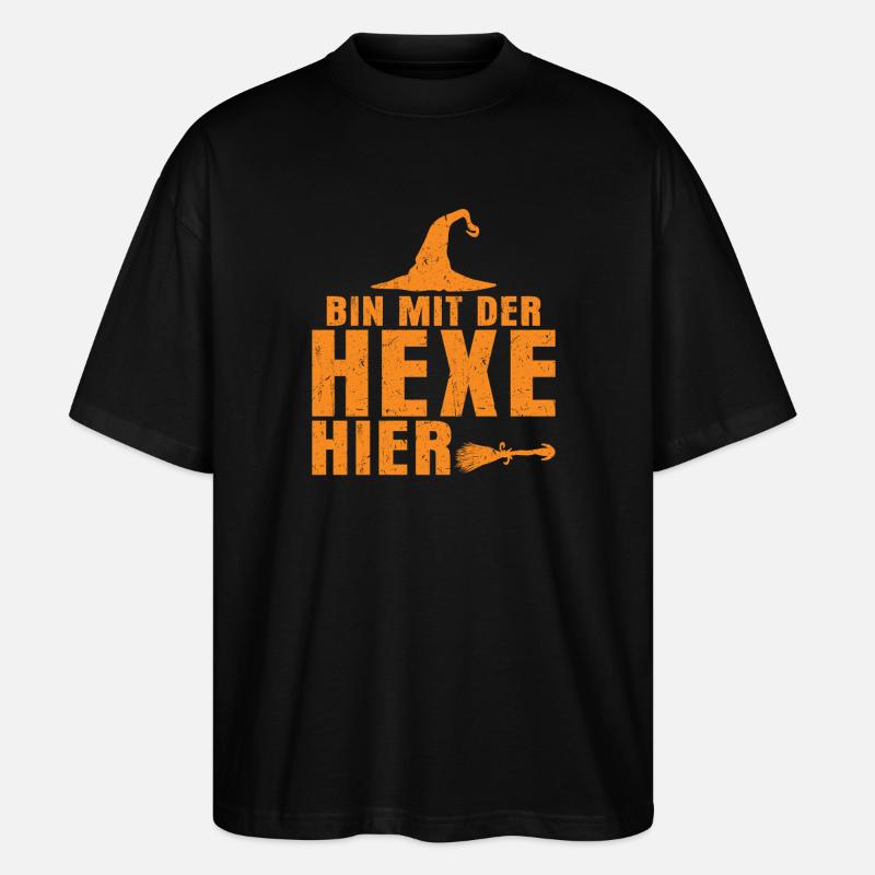 I'm here with the witch - Stanley/Stella Oversized Unisex Organic T-shirt Blaster 2.0 - black