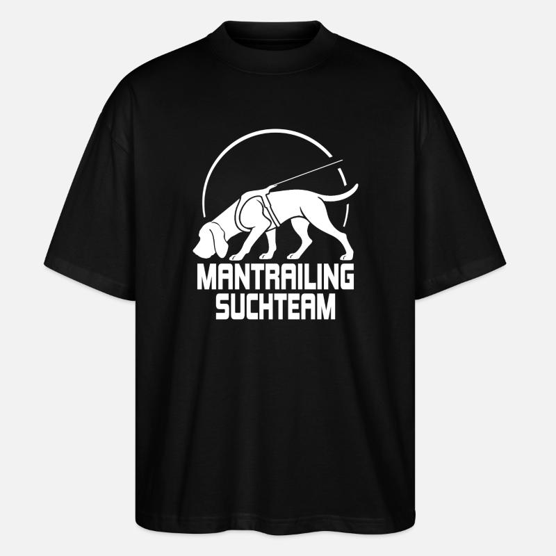 Bloodhound Mantrailing Suchteam Hunde Wilsigns - Stanley/Stella Oversized Unisex Bio T-Shirt Blaster 2.0 - Schwarz
