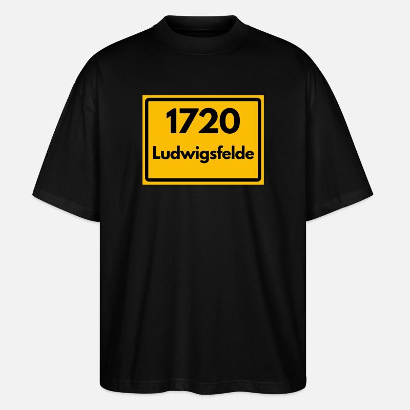 ANCIEN CODE POSTAL RÉTRO 1720 LUDWIGSFELDE - T-shirt bio Blaster 2.0 coupe oversize Stanley/Stella Unisexe - noir