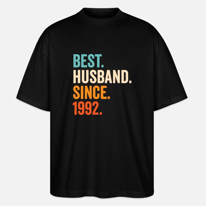 Bester Ehemann seit 1992 - Stanley/Stella Oversized Unisex Bio T-Shirt Blaster 2.0 - Schwarz