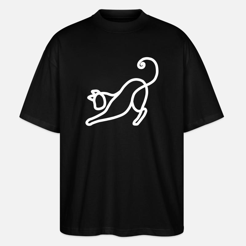 Minimalistische Katze - Stanley/Stella Oversized Unisex Bio T-Shirt Blaster 2.0 - Schwarz