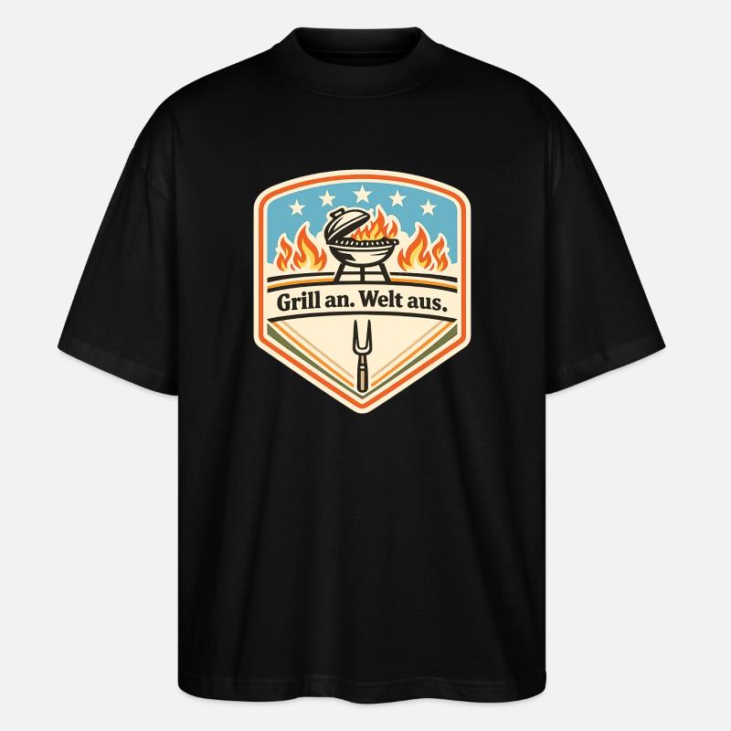 Grill Abzeichen Welt Aus Patch - Stanley/Stella Oversized Unisex Bio T-Shirt Blaster 2.0 - Schwarz