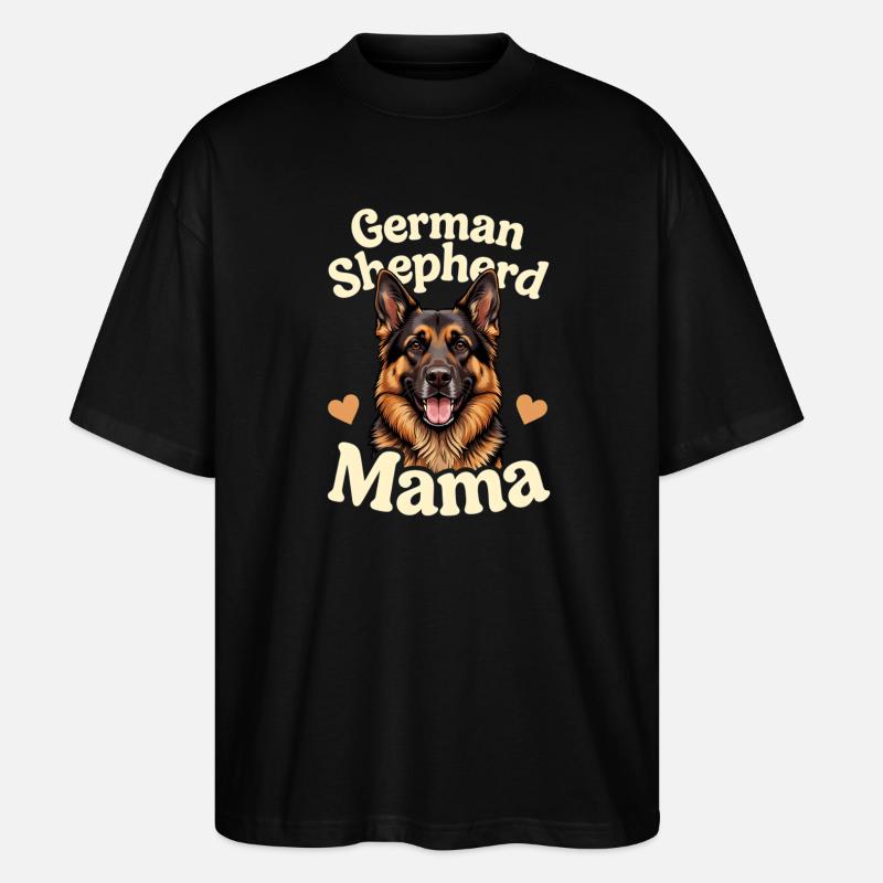 German Shepherd Mama Schäferhund Geschenk - Stanley/Stella Oversized Unisex Bio T-Shirt Blaster 2.0 - Schwarz