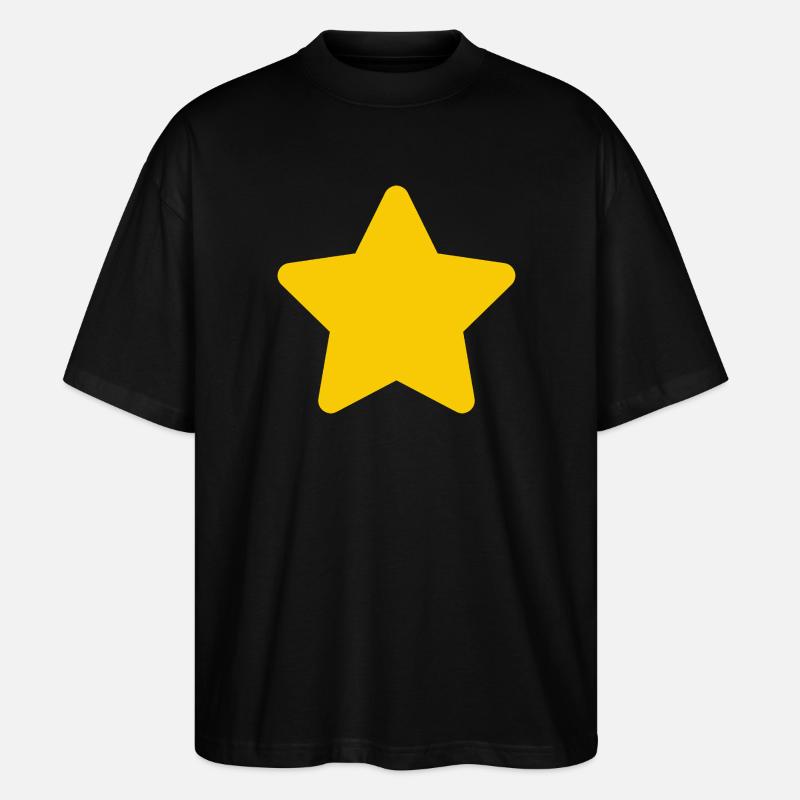 Gelber Sternakzent: Einfacher Stern - Stanley/Stella Oversized Unisex Bio T-Shirt Blaster 2.0 - Schwarz
