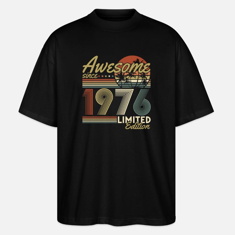 1976 års födelsedagspresent Vintage Retro Present - Ekologisk Oversized T-shirt Unisex Stanley/Stella Blaster 2.0 - svart
