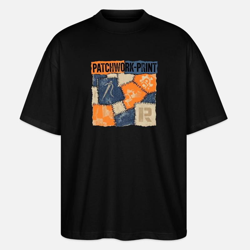 Recyclage patchwork - T-shirt bio Blaster 2.0 coupe oversize Stanley/Stella Unisexe - noir