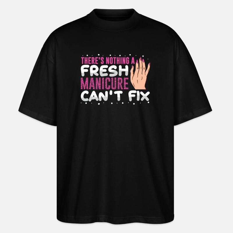 Nageldesigner Nageldesignerin Kosmetik Nagelstudio - Stanley/Stella Oversized Unisex Bio T-Shirt Blaster 2.0 - Schwarz