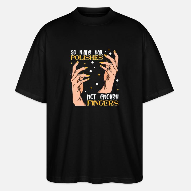 Nageldesigner Nageldesignerin Kosmetik Nagelstudio - Stanley/Stella Oversized Unisex Bio T-Shirt Blaster 2.0 - Schwarz