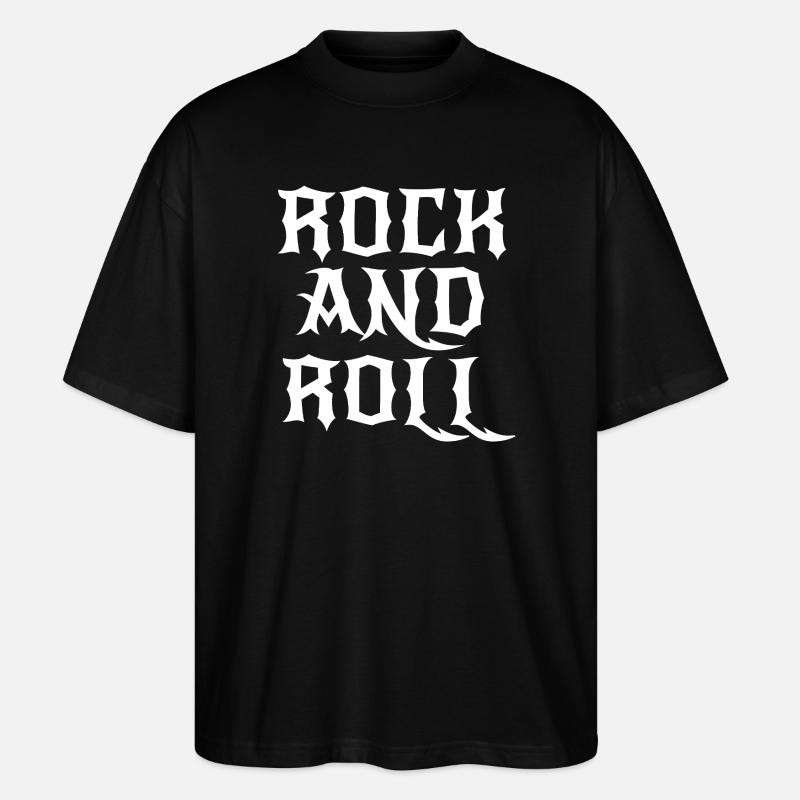 Rock and Roll Gothic logo - Stanley/Stella Oversized Unisex Organic T-shirt Blaster 2.0 - black