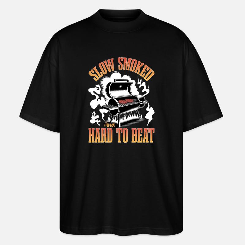 BBQ Grilling Meat Smoking Barbecue - Stanley/Stella Oversized Unisex Organic T-shirt Blaster 2.0 - black