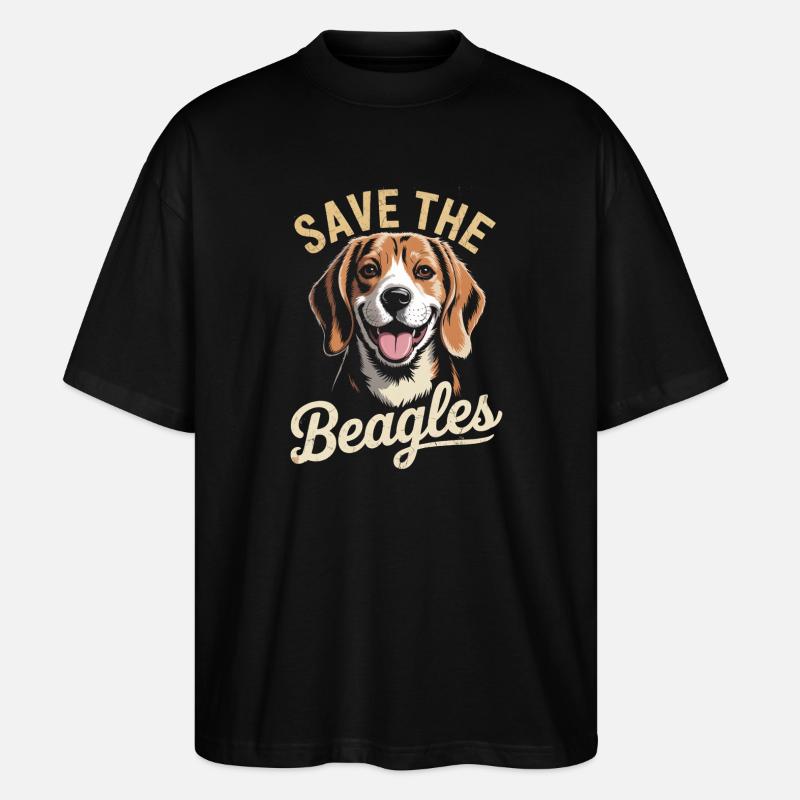Rettet die Beagles - Stanley/Stella Oversized Unisex Bio T-Shirt Blaster 2.0 - Schwarz