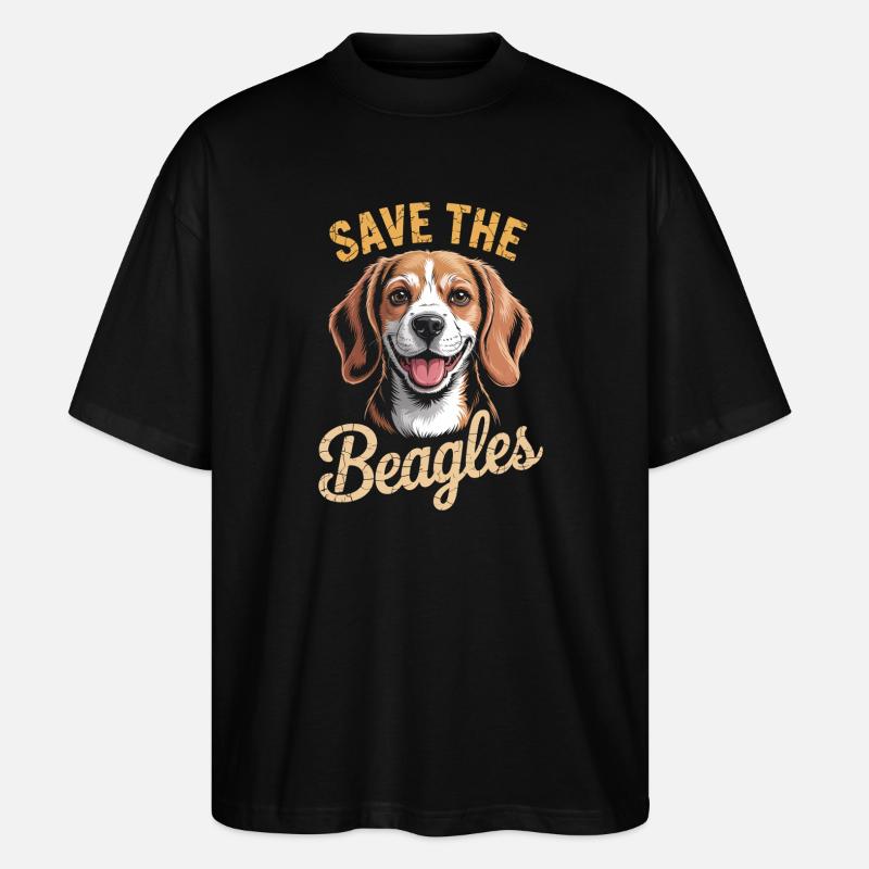 Save the Beagles Beagle Rettungsabschlag - Stanley/Stella Oversized Unisex Bio T-Shirt Blaster 2.0 - Schwarz