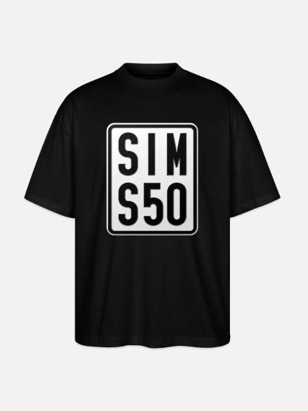 Simson S50 Moped Kennzeichen - Stanley/Stella Oversized Unisex Bio T-Shirt Blaster 2.0 - Schwarz