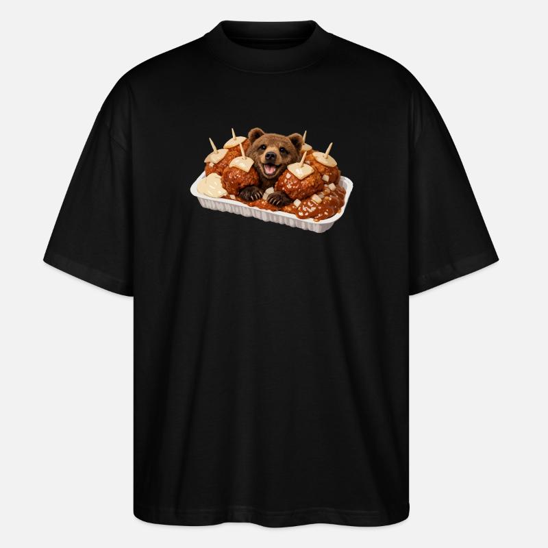 Morsure d’ours avec ours - T-shirt bio Blaster 2.0 coupe oversize Stanley/Stella Unisexe - noir