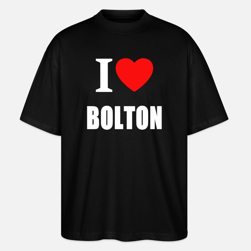 Ich liebe Bolton - Stanley/Stella Oversized Unisex Bio T-Shirt Blaster 2.0 - Schwarz