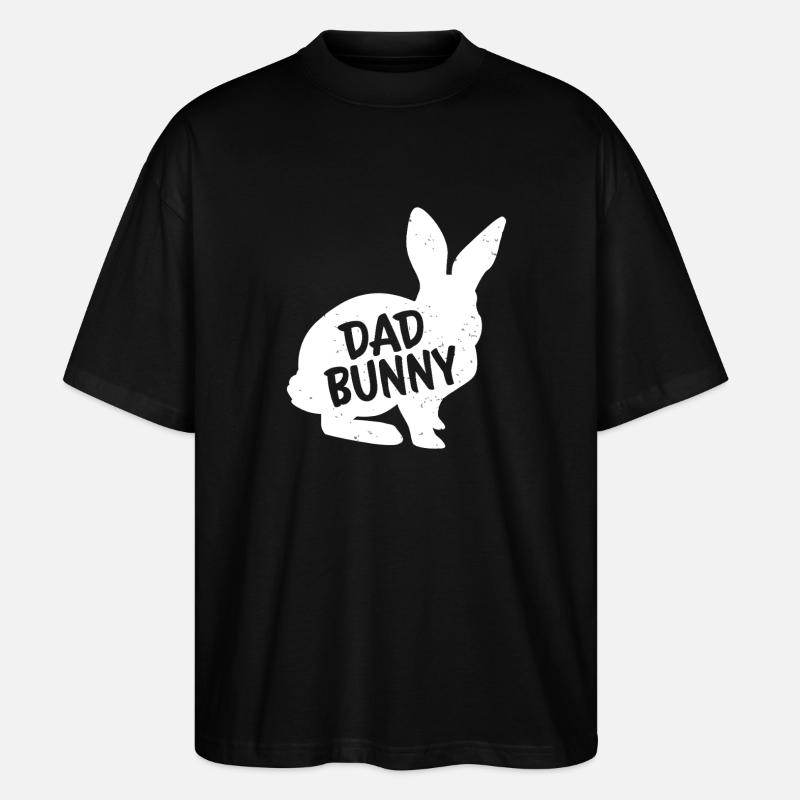 Dad Bunny Silhouette Graphic - Stanley/Stella Oversized Unisex Organic T-shirt Blaster 2.0 - black
