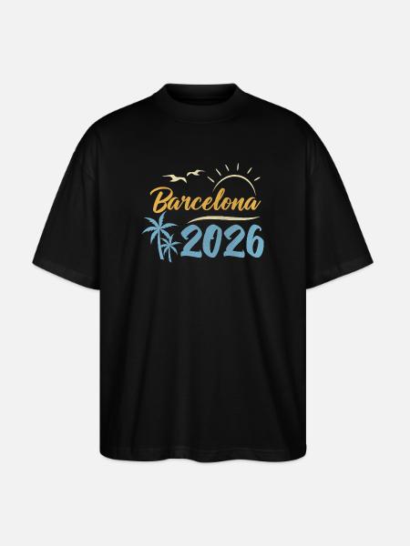 Barcelona 2026 - Stanley/Stella Oversized Unisex Bio T-Shirt Blaster 2.0 - Schwarz
