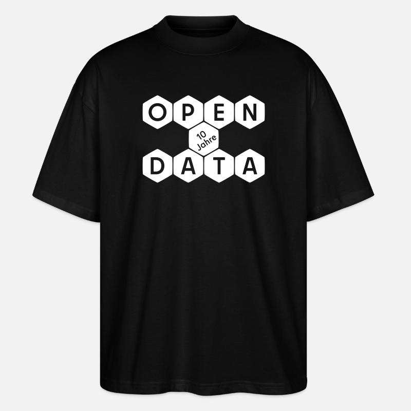 Open Data 10 Jahre Jubiläum (hell) - Stanley/Stella Oversized Unisex Bio T-Shirt Blaster 2.0 - Schwarz
