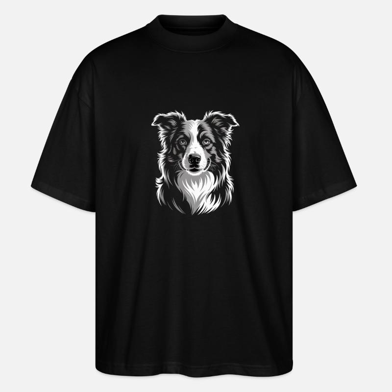 Border Collie - Stanley/Stella Oversized Unisex Organic T-shirt Blaster 2.0 - black