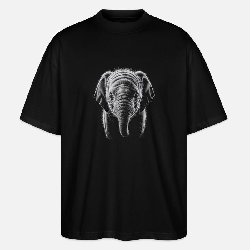 Elephant Head - Stanley/Stella Oversized Unisex Organic T-shirt Blaster 2.0 - black