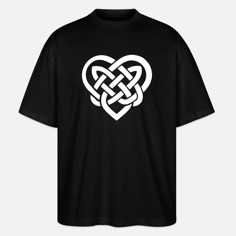 Celtic Knot Heart Emblem - Stanley/Stella Oversized Unisex Organic T-shirt Blaster 2.0 - black