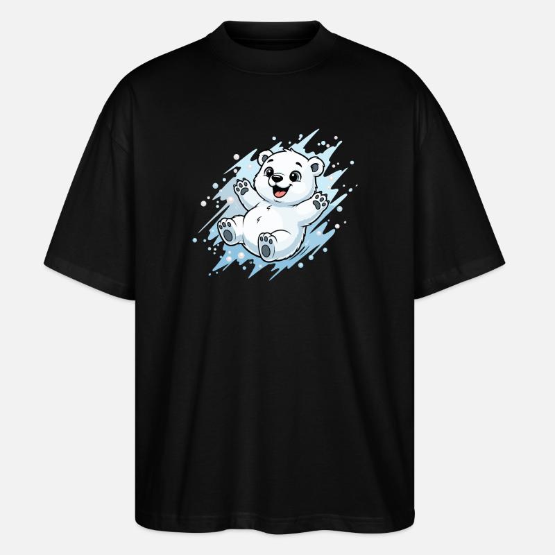 Joyeuse éclaboussure d’ours polaire - T-shirt bio Blaster 2.0 coupe oversize Stanley/Stella Unisexe - noir