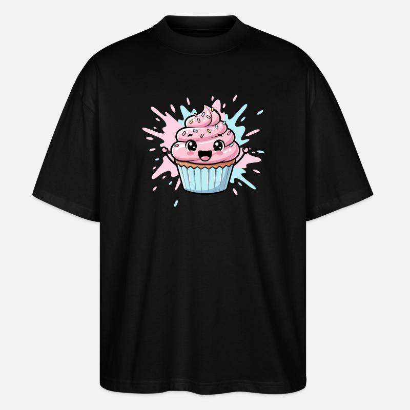 Kawaii Cupcake Illustration - Stanley/Stella Oversized Unisex Bio T-Shirt Blaster 2.0 - Schwarz