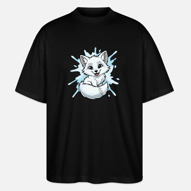 Wasser-Splash Fuchscharakter - Stanley/Stella Oversized Unisex Bio T-Shirt Blaster 2.0 - Schwarz