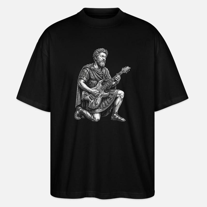 Marcus Aurelius plays guitar - Stanley/Stella Oversized Unisex Organic T-shirt Blaster 2.0 - black